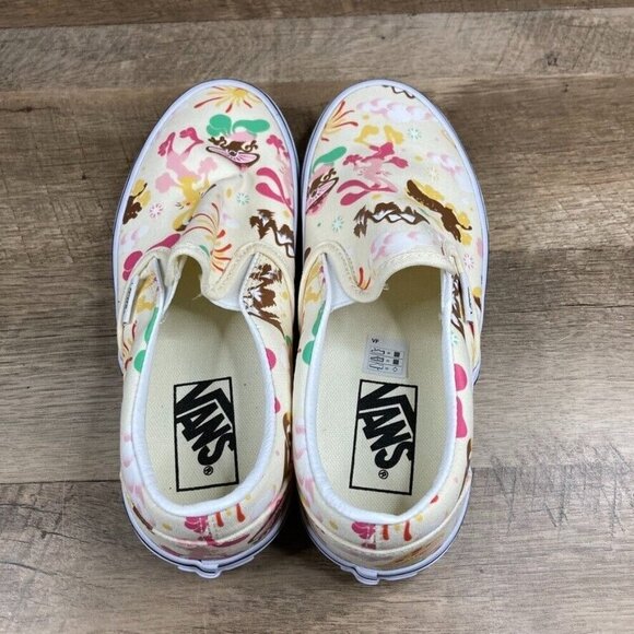 VANS Classic Slip On Get Outdoors Classic White Canvas Shoes Womens 6 NEW - Picture 6 of 9